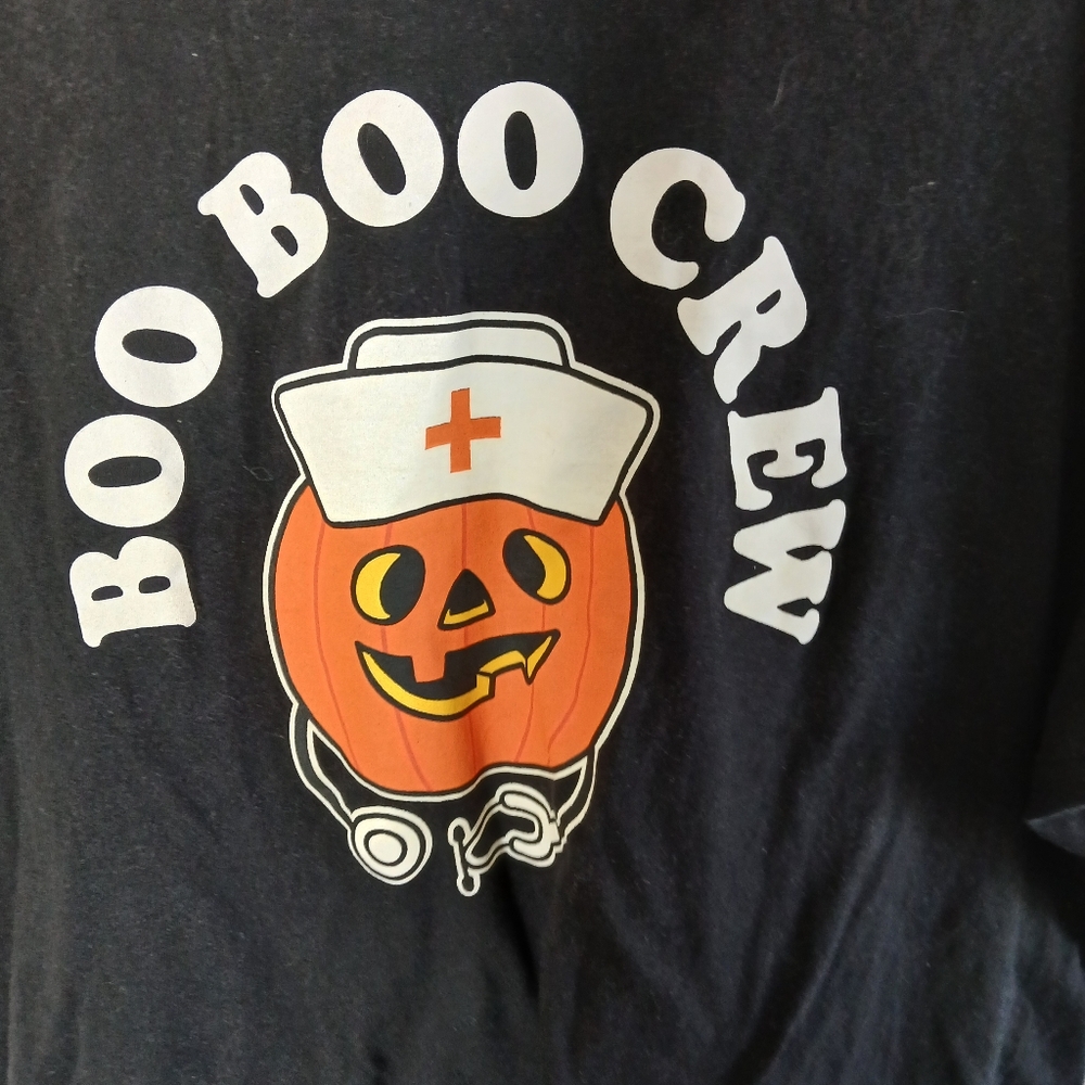 Boo Boo Crew nurse pumpkin Halloween 4XW t shirt - Picture 2 of 5